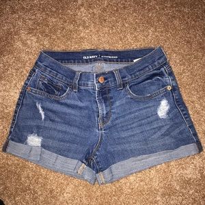 Old navy ripped boyfriend jean/denim shorts